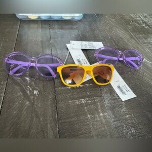JANIE AND JACK NWT Set Of 3 Sunglasses 0-2 years 2 Clear Purple 1 Yellow Frame